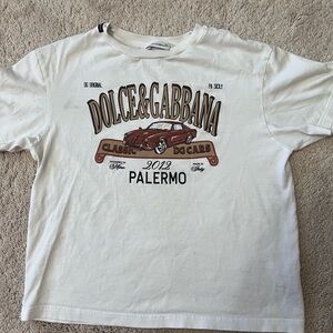 Dolce & Gabbana Kids Cream Graphic Tee